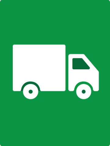Truck icon on dark green background 